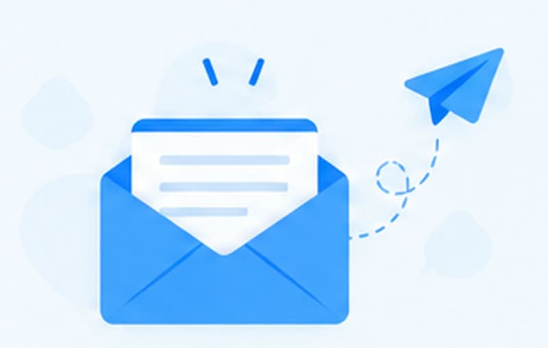 Envelope and paper plane